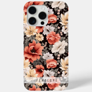 15 Pro Max Vintage motif floral coque iphone personnalisé
