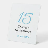 15. Quinceanera-Geburtstag blau schwarz fett Buchs