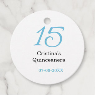 15. Quinceanera-Geburtstag blau schwarze fette Sch Geschenkanhänger