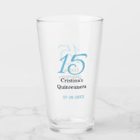 15. Quinceanera-Geburtstag blau schwarze fette Sch