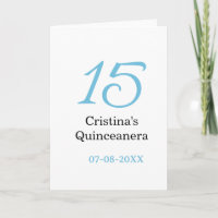 15. Quinceanera-Geburtstag blau schwarze fettschri