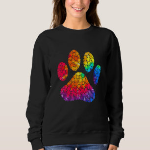 15. September Tie Dye Polka Punkt Hund Pfote Punk Sweatshirt