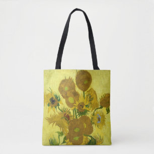 15 Sonnenblumen in einer Vase von Vincent Van Gogh Tasche
