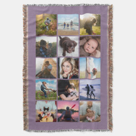 15 Square Foto Collage Keepake Lavender Decke