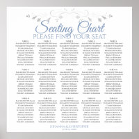 15 Tabelle Blau & Grau Hochzeitskarte