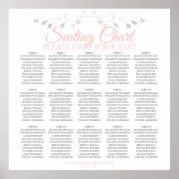 15 Tabelle Elegantes Rosa & Gray Hochzeitsdiagramm