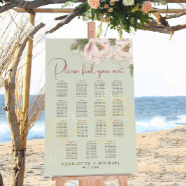 15 Tabelle - Hochzeitsskalender mit Blütenblättern Poster