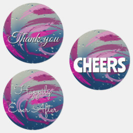 15-teilige Fuchsia- und Softpink-Pinselstriche Etiketten