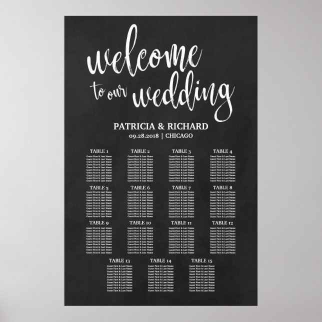 15 Tische Hochzeitssattel Schild Halbpension (Vorne)