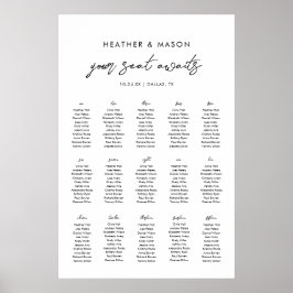 15 Tische Ihr Sitzplatz erwartet Hochzeitssitzkart Poster