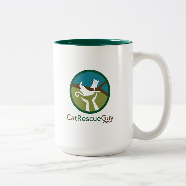15 Unze-Logofront und -rückseite Zweifarbige Tasse (Rechts)
