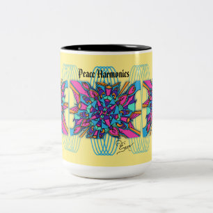 15 Unze-Tasse: Friedensharmonik Zweifarbige Tasse