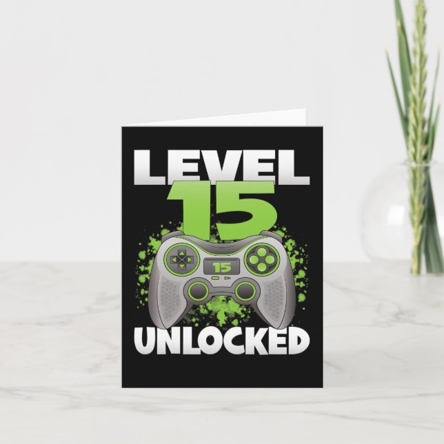 15 Video Gaming 15. Geburtstag Gamer Game Karte (Vorderseite)