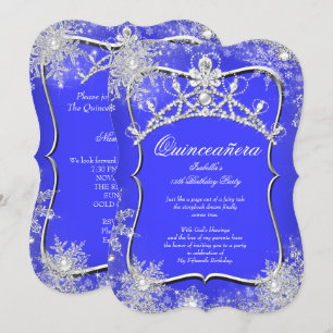 15. Winter Wonderland Royal Blue Einladung
