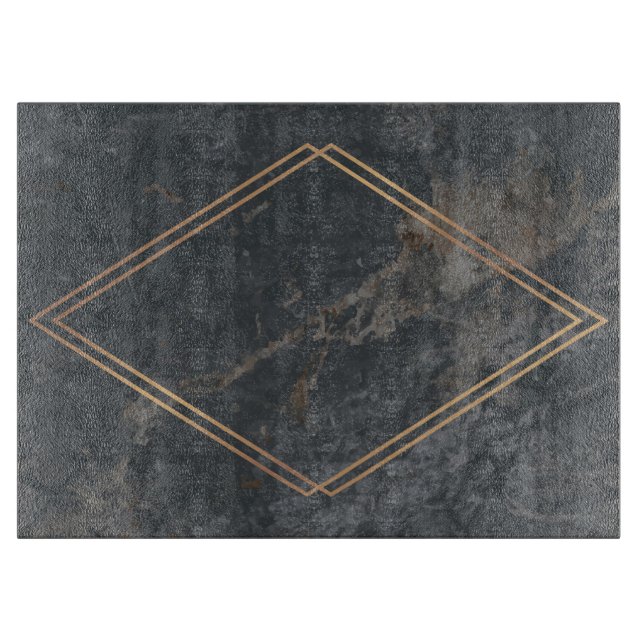15" x 11" Graue Marmorglasschneide Schneidebrett (Vorderseite)