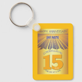 15 Year Sober Anniversary | Golden Ray 12 Step Schlüsselanhänger