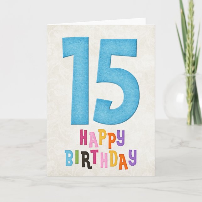 15e anniversaire Bonne carte d'anniversaire Design (Devant)