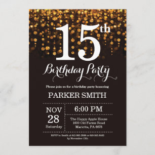 15e anniversaire Invitation Parties scintillant d'