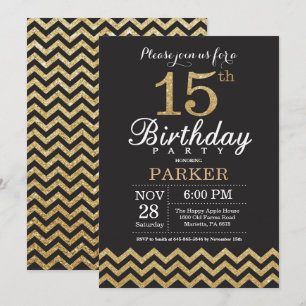 15e anniversaire Invitation Parties scintillant no