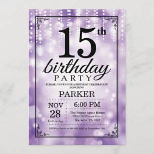 15e anniversaire Invitation Parties scintillant vi