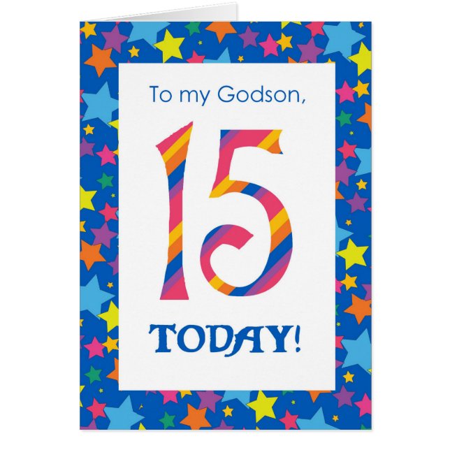 15ème Carte d'anniversaire pour le filleul, les (Devant)