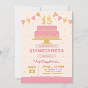 15ème Invitation de Quinceañera d'anniversaire