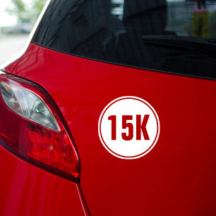 15K-Marathon Runder Aufkleber
