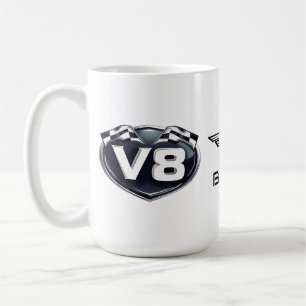 15oz Coffee Tasse V8 Logo & Horse Wings