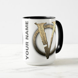 15oz CUSTOM "V" avec nom Coffee Mug