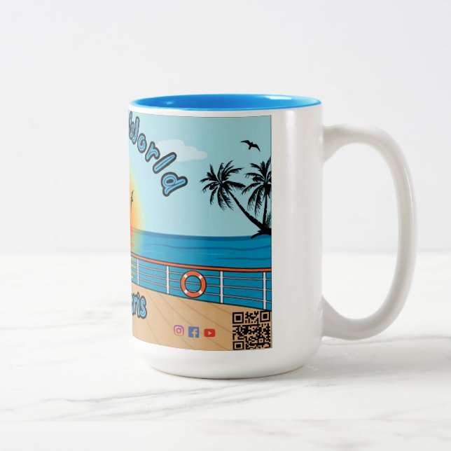 15oz Sea the World mit Chris Coffee Tasse Blue 2 (Rechts)