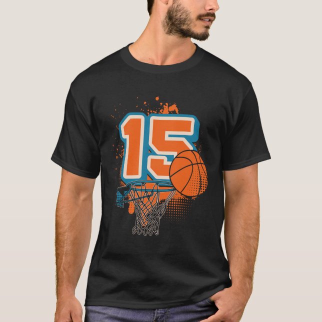 15th Birthday Boy Sketll Player Sketll 15 Years Ol T-Shirt (Vorderseite)