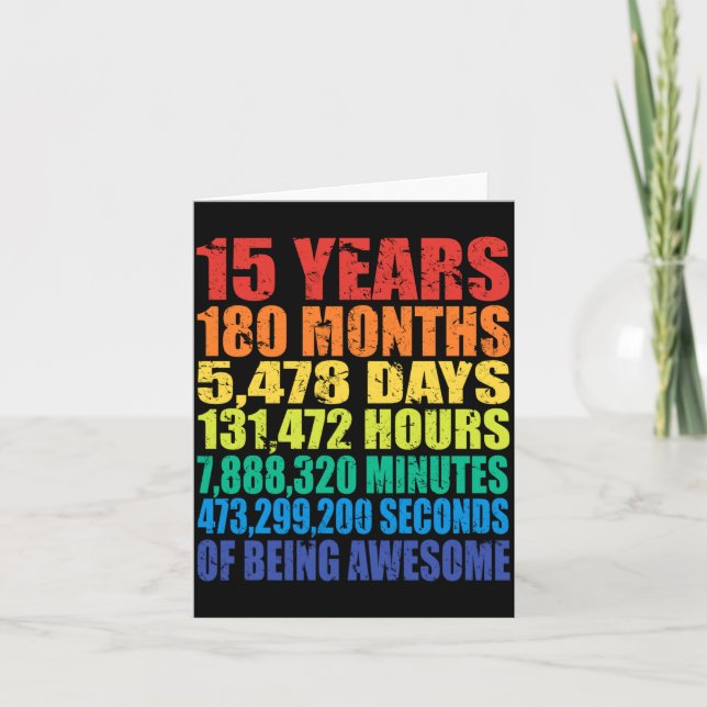 15th Birthday, Boys &amp; Girls, Cool 15 Years Of  Karte (Vorderseite)