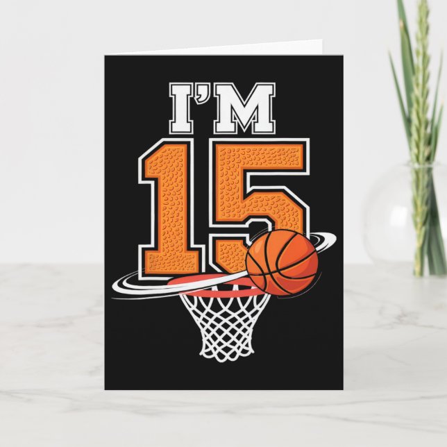 15th Birthday Boys Sketll Player Sport 15 Years Ol Karte (Vorderseite)