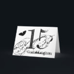 15th birthday for a granddaughter, Butterfly. Karte<br><div class="desc">Bei White Background Featuring a Black Butterfly and Black Text ist es 15th birthday greeting for a granddaughter. My Funny Mind Greetings.</div>