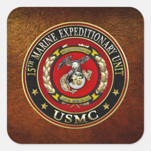 15th Marine Expeditionary Unit (15th MEU) [3D] Quadratischer Aufkleber