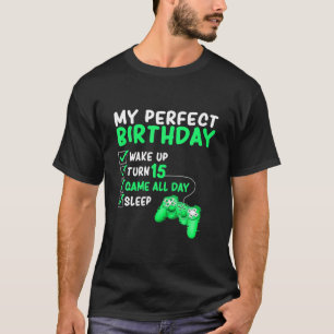 15Th Perfect Birthday Gaming 15 Years Old Gamer Bo T-Shirt