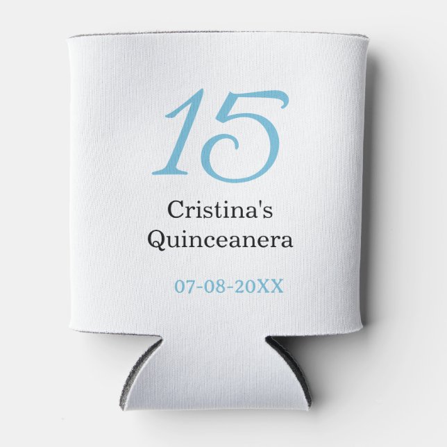 15th quinceanera birthday blue black bold letter n dosenkühler (Vorderseite)