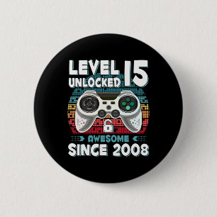 15yr Bday Son Boy Funny Gamer 15. 15. Button