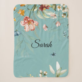 1600er Jahre Wasserfarbe Florals, Baby Girl Stroll Sherpadecke