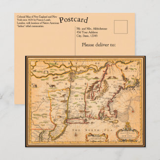 1600er New England Karte Indische Siedlungen