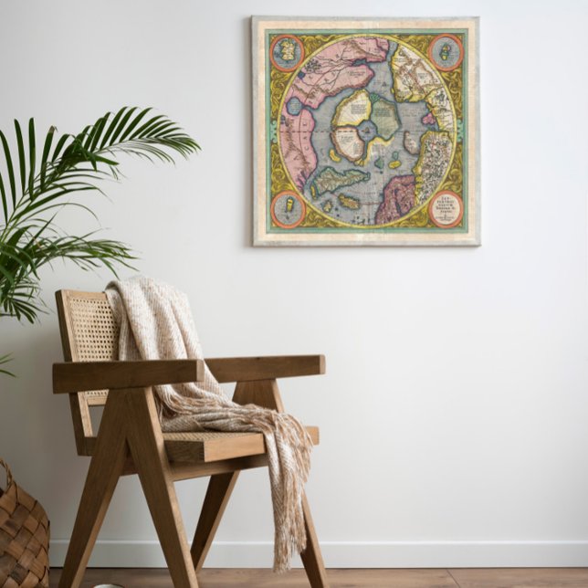 1606 Mercator Hondius Karte der Arktis Poster (Von Creator hochgeladen)