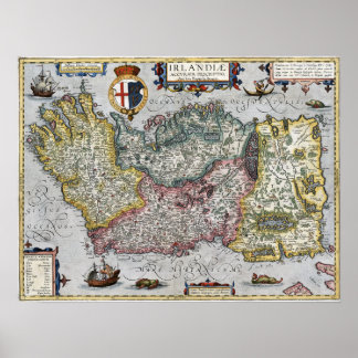 1609 Irland Karte Poster