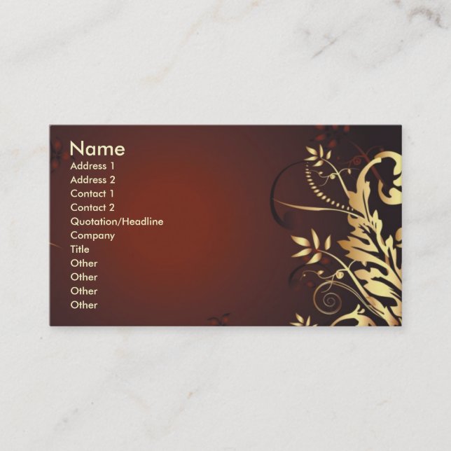 160 , Name, Anschrift 1, Anschrift 2, Kontakt 1, C Visitenkarte (Vorderseite)