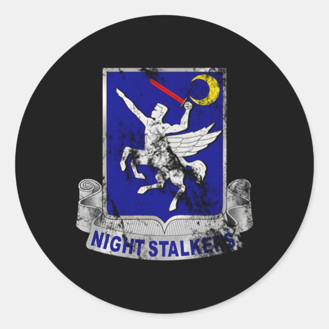 160. Soar Nightstalkers Dui bedrückt Worn Look Runder Aufkleber (Vorderseite)