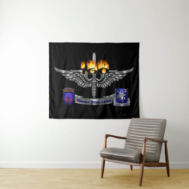 160. Special Operations Aviation NIGHT STALKERS Wandteppich (Beispiel (Horizontal))