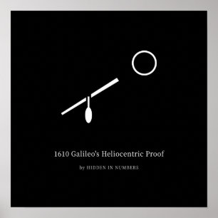 1610 Galileis heliozentrischer Beweis Minimalist Poster
