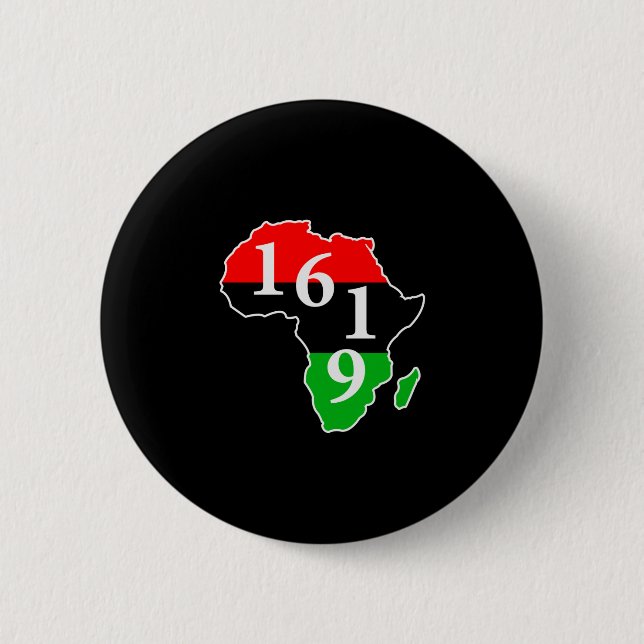 1619 Schwarze Geschichte Month Africa Flag Button (Vorderseite)