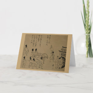 1626 Kan’ei Gyōkō 寛永行幸 Kano-Schule Japan Holzschni Dankeskarte