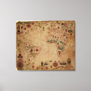 1633 Atlantik Portolan Chart - Pascoal Roiz Leinwanddruck