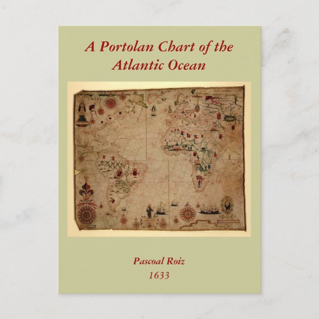 1633 Carte de portolan de l'océan Atlantique - Pas (Devant)